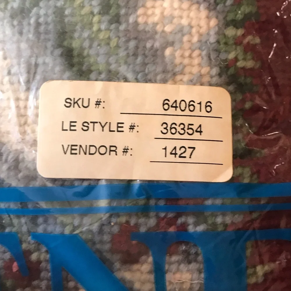 NWT Lands' End Holiday Blue Jays with Berries 12 x 12 Needlepoint Pillow